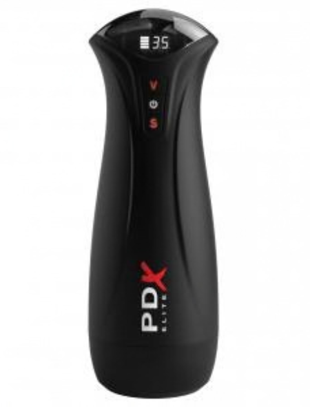 RECHARGEABLE MALE MASTURBATOR - BLACK/CARAMEL