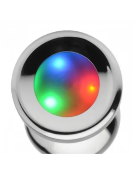 LIGHT UP MEDIUM ANAL PLUG - SILVER
