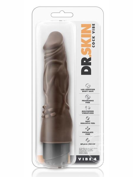 DR. SKIN COCK VIBE 4 VIBRATING DILDO 8IN