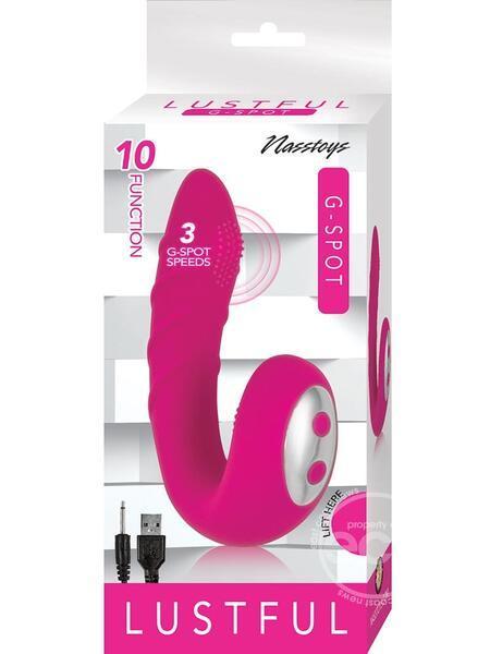 LUSTFUL G-SPOT SILICONE RECHARGEABLE VIBRATOR - PINK