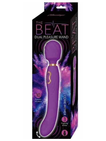 DUAL PLEASURE WAND RECHARGEABLE SILICONE WAND MASSAGER - PURPLE