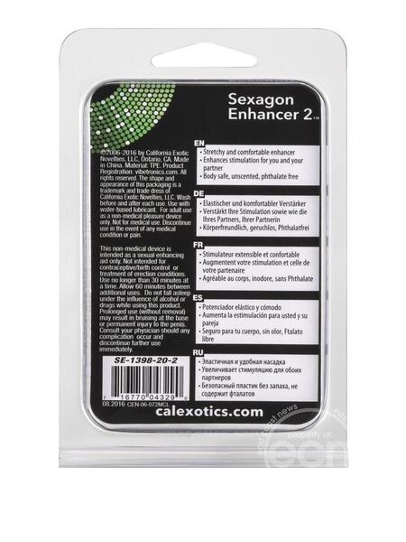 SEXAGON ENHANCER 2 COCK RING - CLEAR