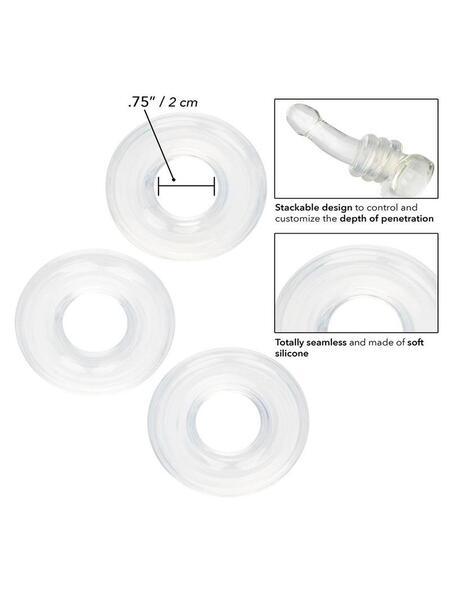 STACKER RINGS SILICONE COCK RING ( 3 SET ) - CLEAR