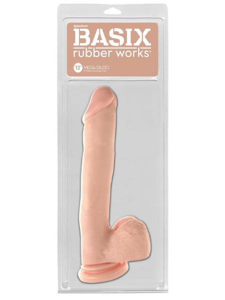 RUBBER WORKS MEGA DILDO 12 IN - VANILLA