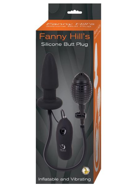 BUTT PLUG INFLATABLE AND VIBRATING SILICONE - BLACK