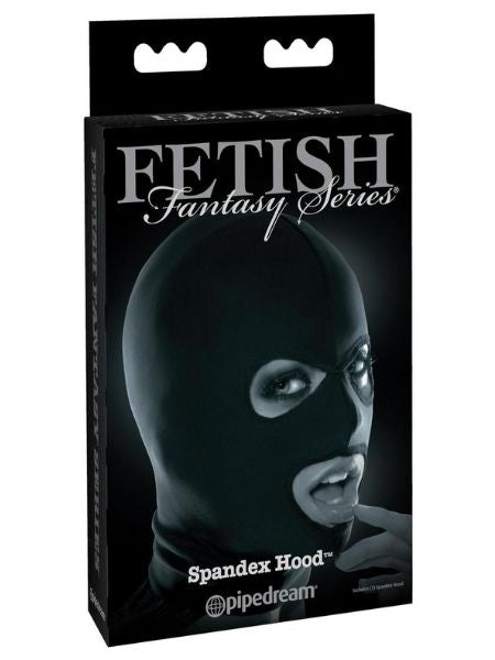 FETISH FANTASY SPANDEX 3 HOLE HOOD - BLACK