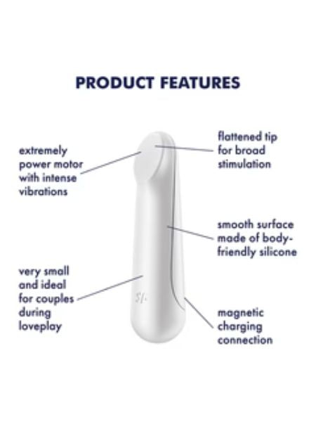SATISFYER "ULTRA POWER BULLET 3" RECHARGEABLE SILICONE BULLET VIBRATOR