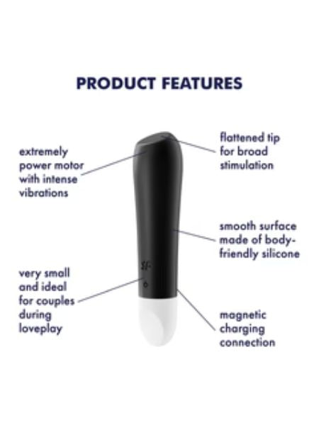 SATISFYER "ULTRA POWER BULLET 2" RECHARGEABLE SILICONE BULLET VIBRATOR