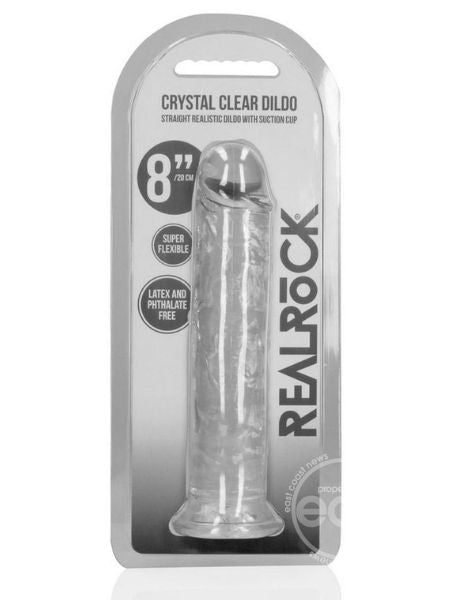 REALISTIC STRAIGHT DILDO WITHOUT BALLS - CLEAR