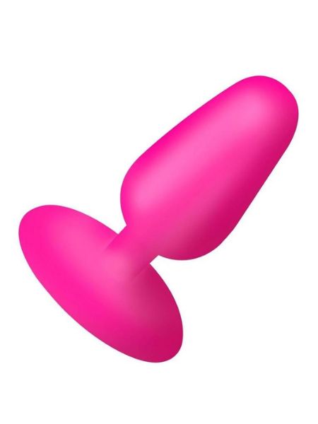 FLEXIBLE VIBRATING SILICONE RECHARGEABLE BUTT PLUG - PINK