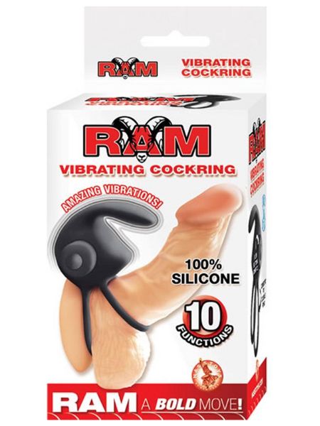 SILICONE VIBRATING COCK RONG - BLACK
