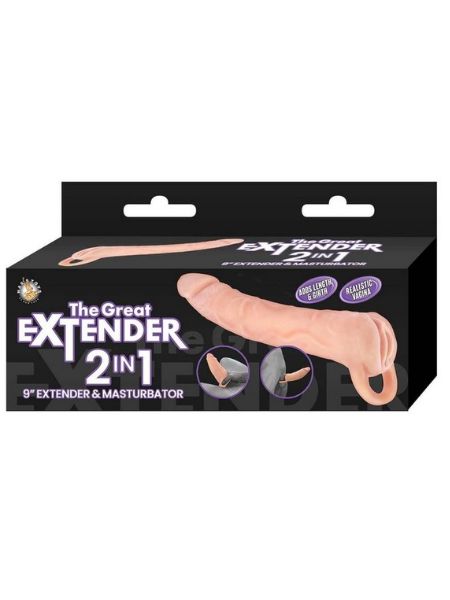 2 IN 1 EXTENDER & MASTURBATOR 9 INCH