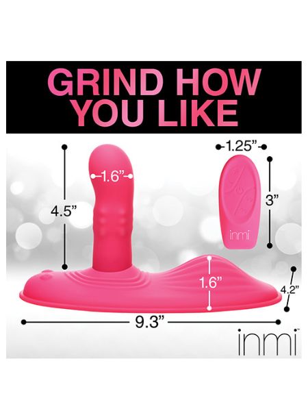 ROTATING & VIBRATING RECHARGEABLE SILICONE GRINDER PAD WITH REMOTE CONTROL Pink