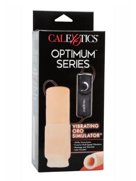 VIBRATING ORO SIMULATOR MASTURBATOR WITH WITH WIRED WIRED REMOTE CONTROL - VANILLA