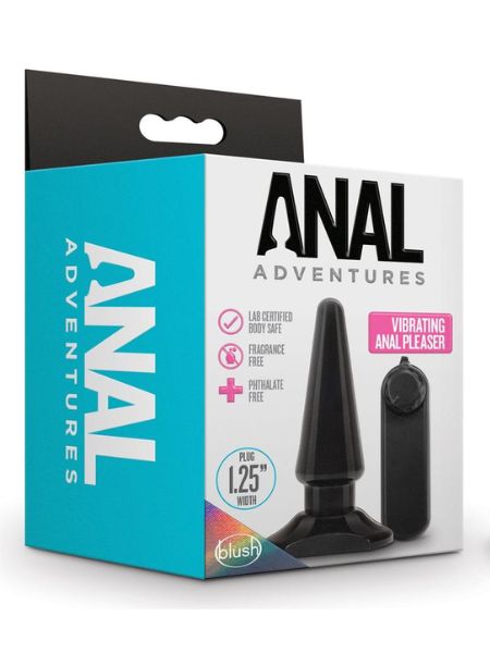ANAL VIBRATING ANAL PLEASER WITH REMOTE CONTROL - BLACK