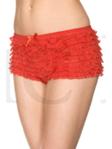 MICRO MESH LACE RUFFLE TRIM TANGA SHORT