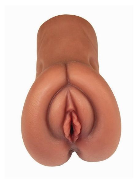 PUSSY/ASS VIBRATING MASTURBATOR - CHOCOLATE