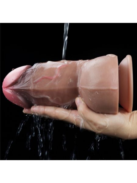 DUAL LAYERED PALTINUM SILICONE COCK - 7 INCH