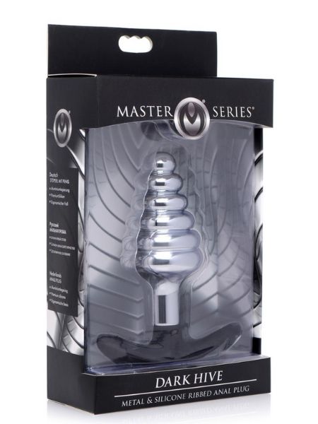 DARK HIVE METAL & SILICONE ANAL PLUG - SILVER