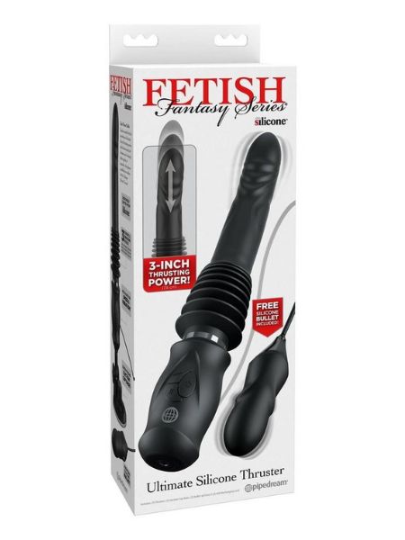 ULTIMATE SILICONE RECHARGEABLE THRUSTER VIBRATOR - BLACK