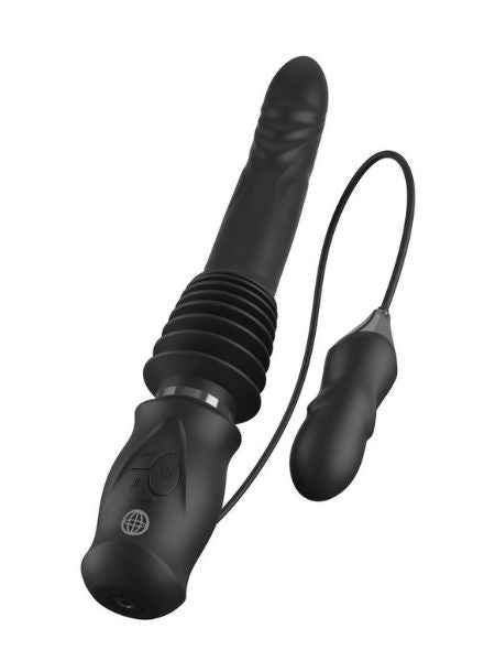 ULTIMATE SILICONE RECHARGEABLE THRUSTER VIBRATOR - BLACK