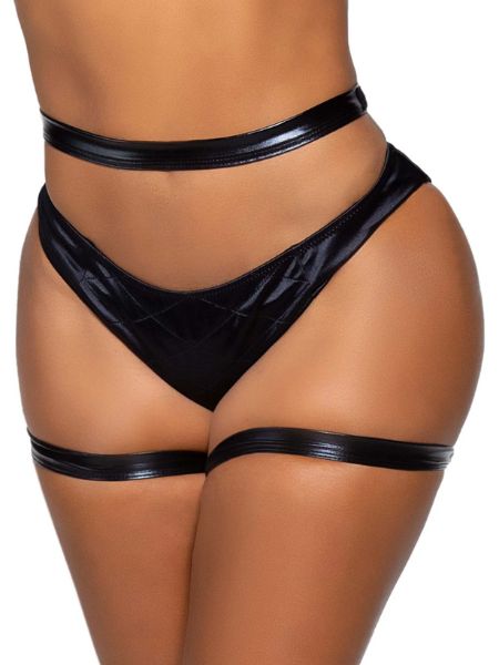 SIDE PIECE WET LOOK BUTT HARNESS