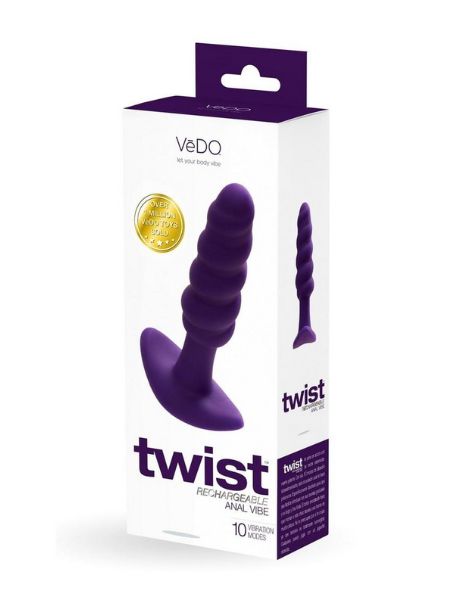 RECHARGEABLE SILICONE ANAL PLUG - PURPLE