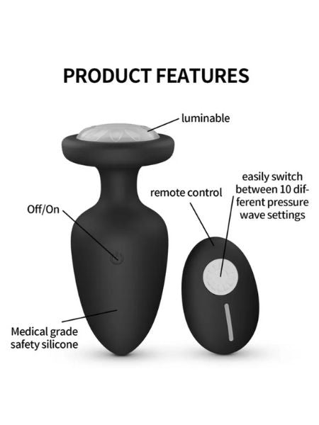 REMOTE CONTROL FLASHING LIGHT SILICONE ANAL PLUG