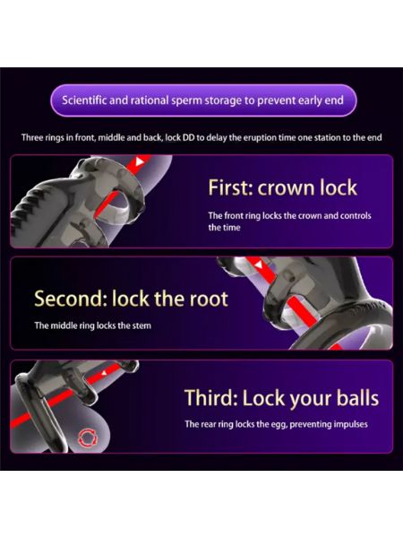 EJACULATION DELAY PENIS VIBRATING RING WITH G-SPOT STIMULATOR EXTENDER