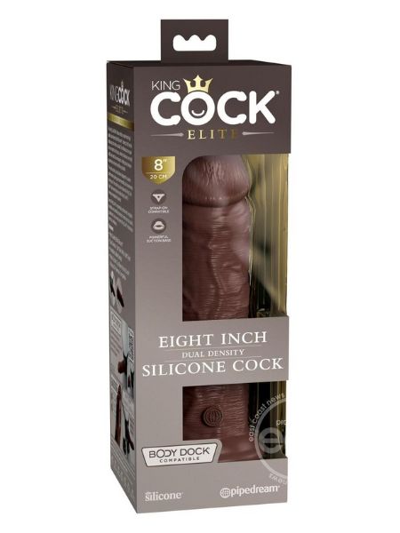 KING COCK ELITE DUAL DENSITY SILICONE DILDO 8IN