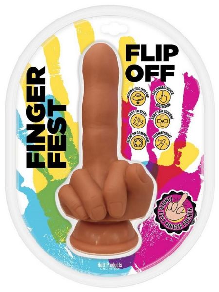 FINGER FEST FLIP OFF SILICONE DILDO