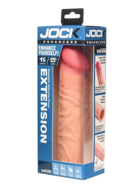 PENIS EXTENSION SLEEVE - SILICONE -1.5 IN -VANILLA