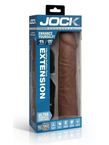 VIBRATING PENIS EXTENSION SLEEVE WITH REMOTE CONTROL - CHOCOLATE