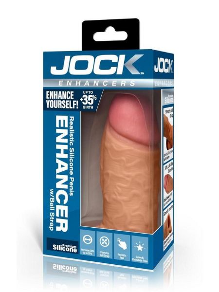 SILICONE PENIS EXTENSION SLEEVE - OPEN TOP - CARAMEL