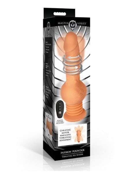 THRUSTING SEX SHAKER RECHARGEABLE SILICONE VIBRATOR - VANILLA