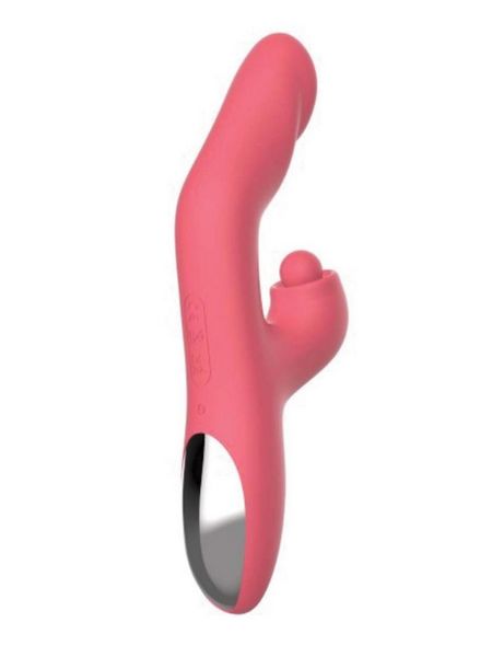 HEAT UP RECHARGEABLE SILICONE TAPPING RABBIT VIBRATOR