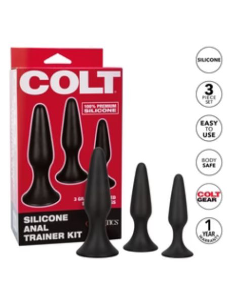 COLT SILICONE ANAL TRAINER KIT 3 PCS - BLACK