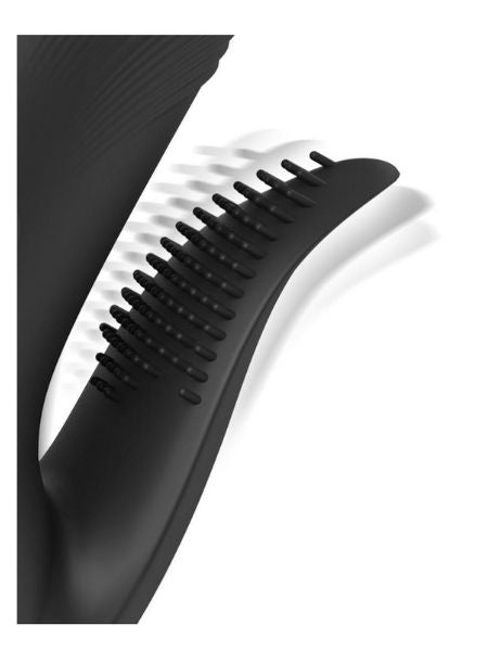 POGO THRUSTER RECHARGEABLE SILICONE RABBIT VIBRATOR - BLACK