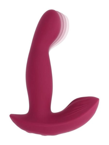 SILICONE DUAL VIBRATOR WITH REMOTE CONTROL - RED
