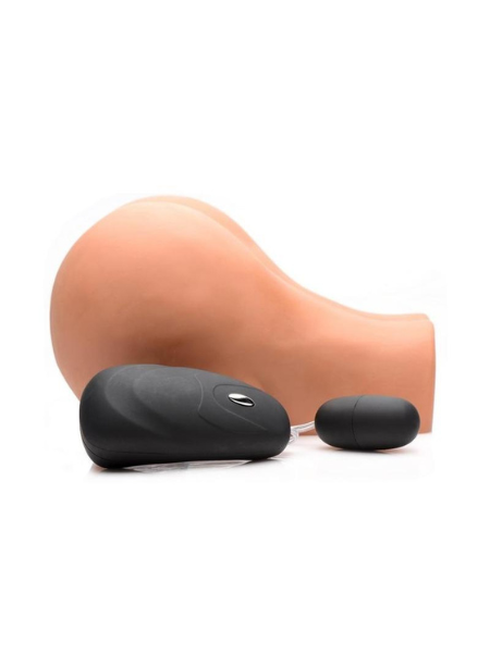 MISTRESS TIA VIBRATING BIOSKIN DOGGIE STYLE STROKER - PUSSY AND ASS - CARAMEL