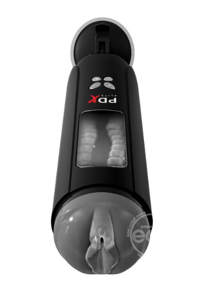 RECHARGEABLE ULTIMATE MILKER MASTURBATOR - PUSSY - CLEAR/BLACK
