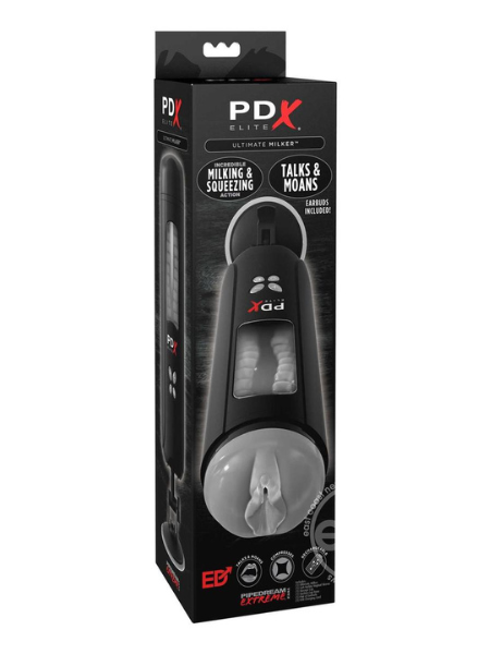 RECHARGEABLE ULTIMATE MILKER MASTURBATOR - PUSSY - CLEAR/BLACK
