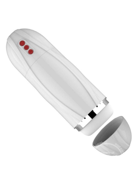 VIBRATING COCKSUCKER RECHARGEABLE MASTURBATOR - WHITE
