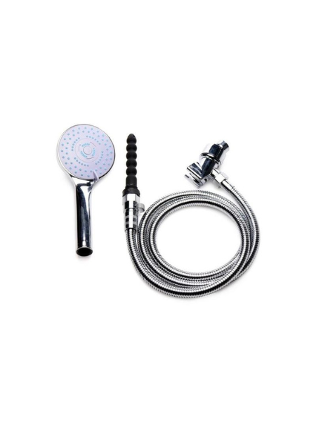 CLEANSTREAM DISCREET SHOWER SILICONE ENEMA SET - SILVER/BLACK