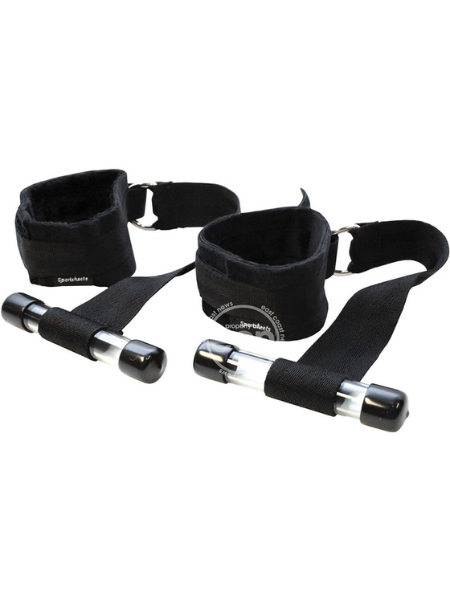 SPORTSHEETS DOOR JAM CUFFS - BLACK