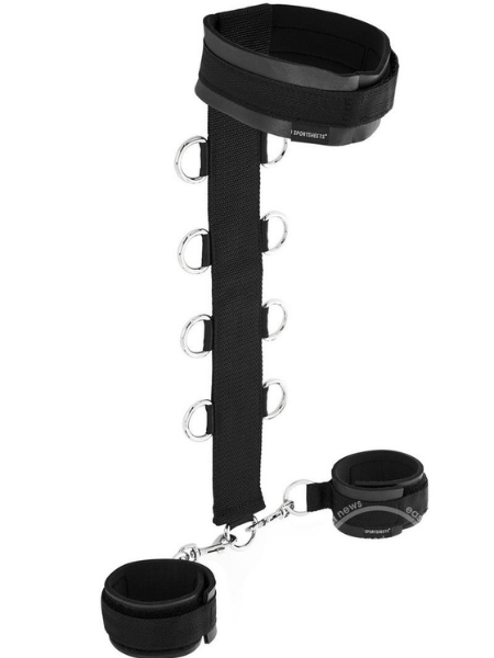 SPORTSHEETS NECK AND WRIST RESTRAINT - BLACK