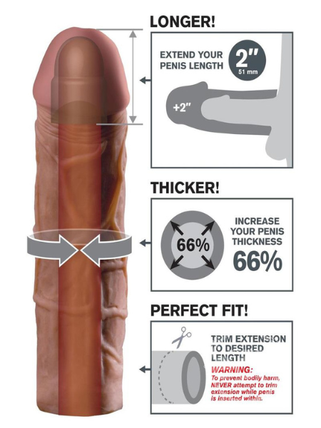 FANTASY X-TENSIONS MEGA 2IN EXTENSION SLEEVE 8IN - CHOCOLATE