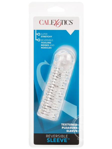 REVERSIBLE TEXTURE PENIS EXTENDER AND MASTURBATOR - CLEAR