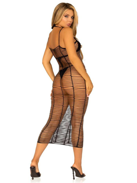 HORIZONTAL NET MAXI DRESS