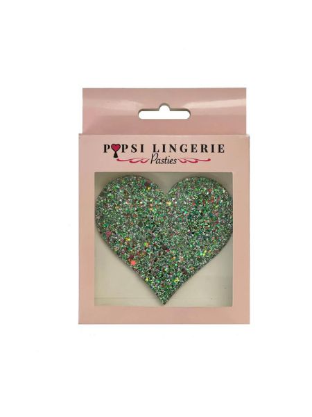 HEART SHAPE GLITTER GLOW IN THE DARK PASTIES